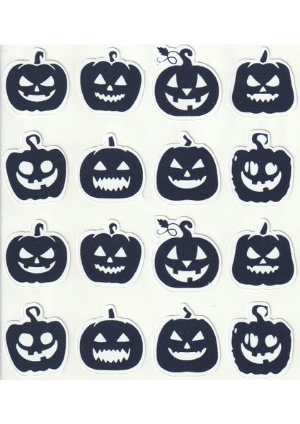 Scary Pumpkins Halloween Sticker Seti Cadılar Bayramı Siyah Balkabakları 2cm Sticker NSTI0225 fiyatları