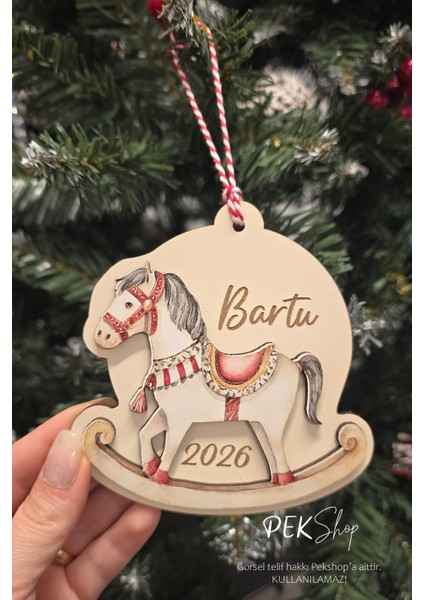 Isme Özel Sallanan At Figürlü Isimli Yılbaşı Ağaç Süsü fiyatları
