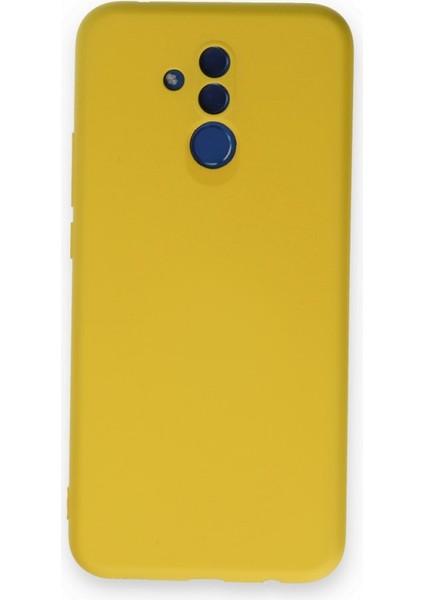 Huawei Mate 20 Lite Kılıf Içi Kadife Kaplı Nano Silikon Kapak - Sarı
