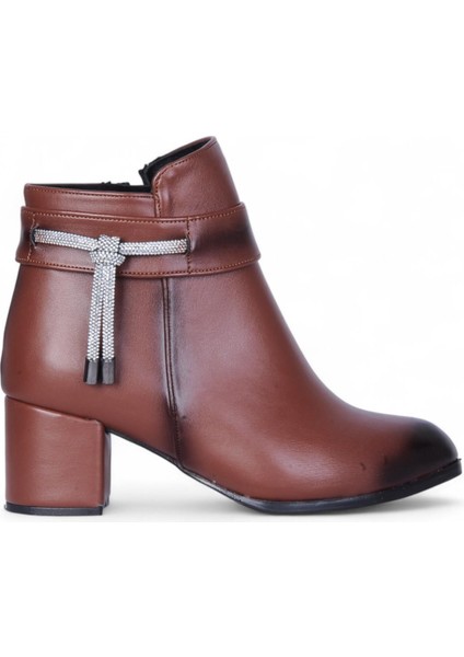 BY15 Cilt Taba Ayışığı Kadın 7cm Topuklu Bot fiyatları