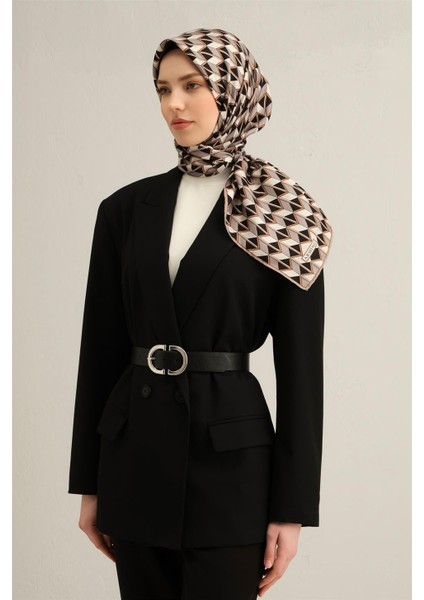 Geometrik Desenli Sura Saf Ipek Eşarp - 9309 04 fiyatları