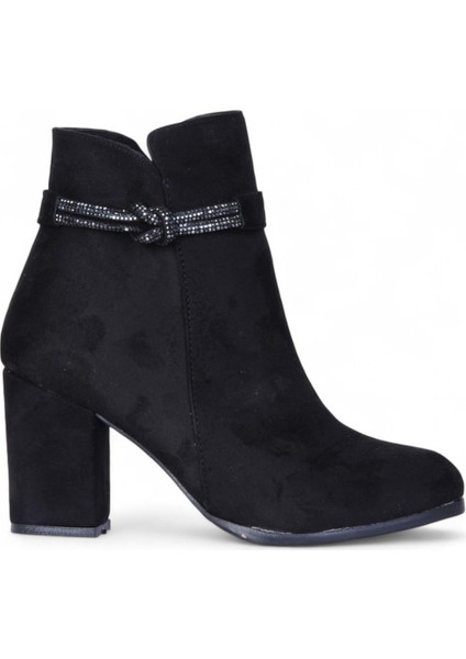 BY17 Süet Siyah Ayışığı Kadın 10CM Topuklu Bot fiyatları