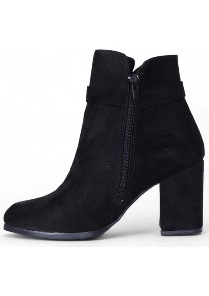 BY17 Süet Siyah Ayışığı Kadın 10CM Topuklu Bot modelleri