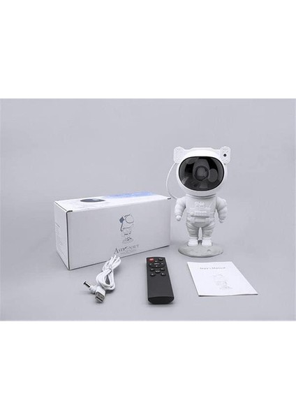 Zeroshop Çocuklara Özel Projeksiyon Astronot Lamba Speaker Sevimli