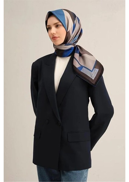 Geometrik Desenli Sura Saf Ipek Eşarp - 8834D 58 fiyatları