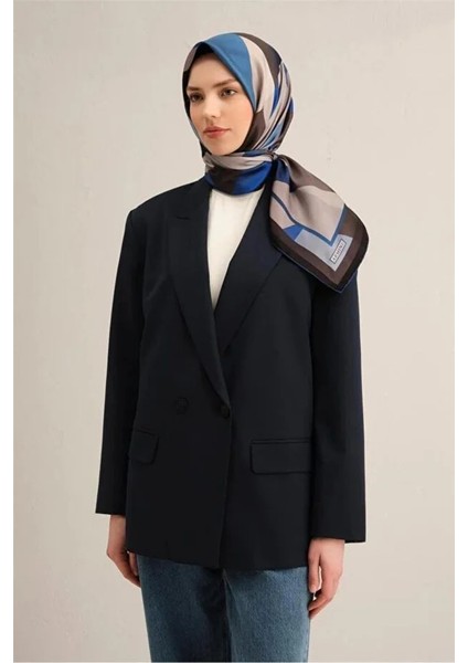 Geometrik Desenli Sura Saf Ipek Eşarp - 8834D 58 modelleri