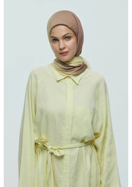 Mirora Desen Bambu Eşarp - Butter Yellow