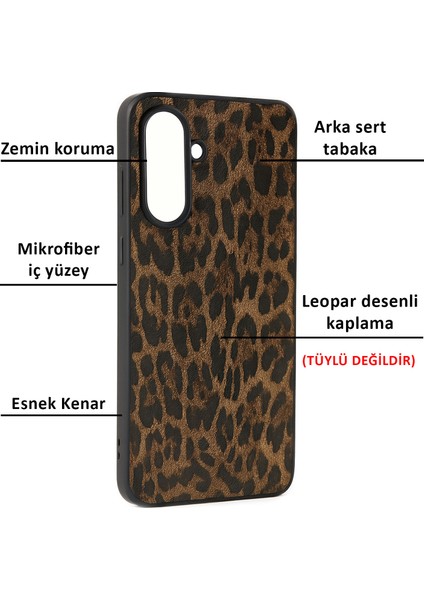 Samsung Galaxy S25 Ultra Kılıf Leopar Desenli Içi Kadife Kapak modelleri