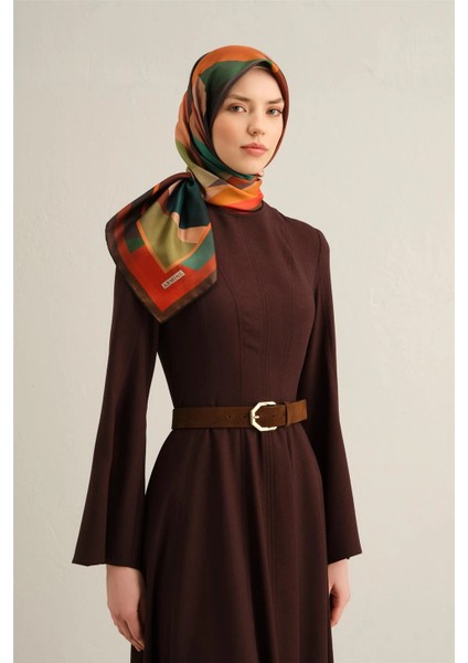 Geometrik Desenli Sura Saf Ipek Eşarp - 8834D 83 modelleri