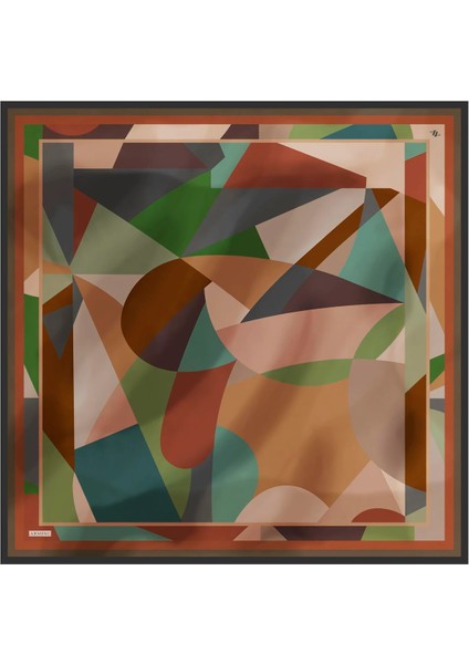 Geometrik Desenli Sura Saf Ipek Eşarp - 8834D 83 fırsatları
