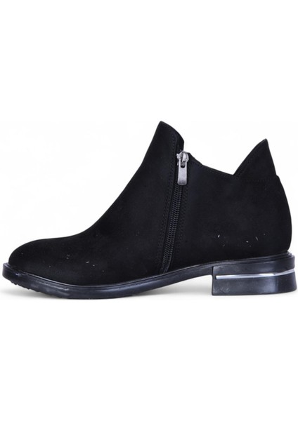 BY16 Süet Siyah Ayışığı Kadın Düz Bot modelleri