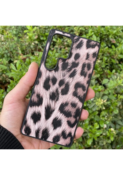 Samsung Galaxy S24 Ultra Kılıf Leopar Desenli Içi Kadife Kapak