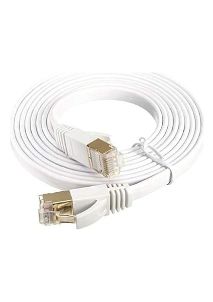 Cat7 Ethernet RJ45 Modem Internet Kablosu 10GBPS 600MHZ Flat Kablo 3 Metre 4257 fırsatları