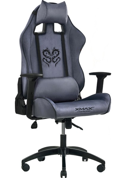 / Rio Balerion Terletmez Kadife Kumaş Antrasit Gaming Oyuncu Koltuğu / 120 kg Taşır