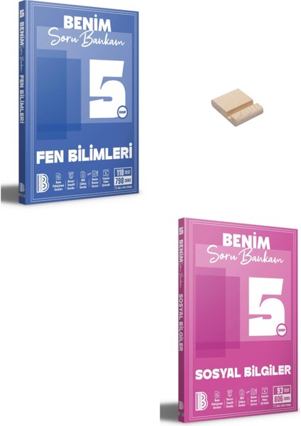 5. Sınıf Benim Soru Bankam Fen Bilimleri ve Sosyal Bilgiler + Telefon Standı