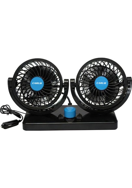 Carub Çift Fanlı Pervaneli Torpido Üstü 2 Kademeli 12 V Oto Vantilatör