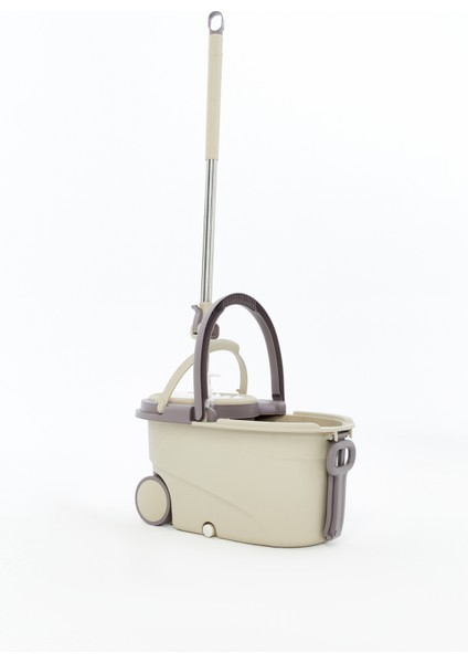 Çekme Aparatlı Tekerlekli Mop Seti – Paslanmaz Çelik Hazneli 360° Döner Başlık