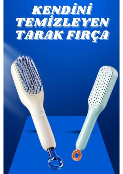 Zeroshop Kendi Kendini Temizleyen Otomatik Tuşlu Saç Tarağı Dolaşık Açıcı Masaj Fırçası Silikon Fırça fiyatları