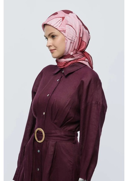 Şakayık Desen Bambu Eşarp - Bordo fiyatları