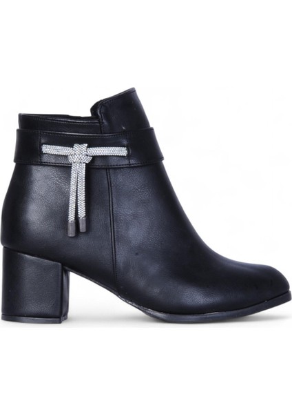 BY15 Cilt Siyah Ayışığı Kadın 7cm Topuklu Bot fiyatları