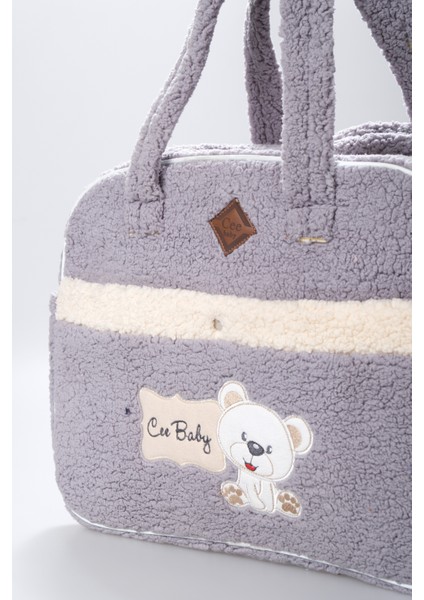 Kuzu kumaş bebek bakım çantası gri indirimleri