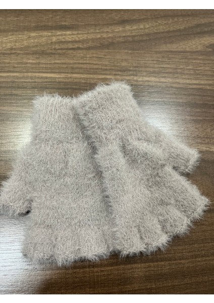 Lila Peluş Kışlık Kesik Parmak Eldiven (Standart) modelleri
