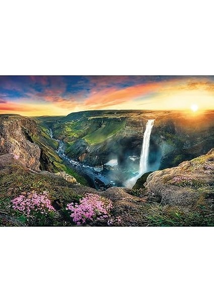 TR27091 Haifoss Şelalesi, Izlanda 2000 Parça, Üstün Kalite, Yetişkinler ve 12 Yaş Üstü Çocuklar Için, Renkli, Dubai Işıkları fiyatları