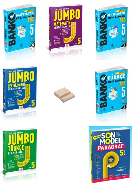 Model Eğitim 5. Sınıf Banko-Jumbo Tüm Dersler Soru ve Deneme Bankası 7li Set + Telefon Standı