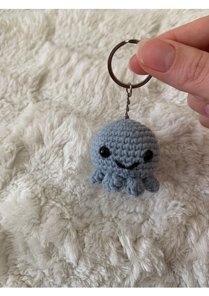 Örgü Ahtapot Anahtarlık / Çanta Süsü / Mavi fiyatları
