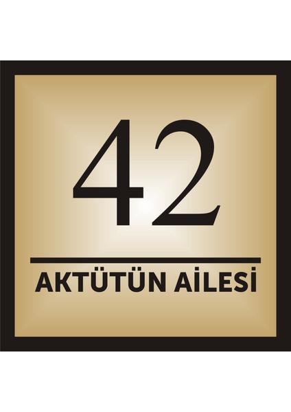 Aynalı Alüminyum Daire Kapı Numarası , Kişiye Özel Numara ve Isim Baskı Yapılabilir Ürün