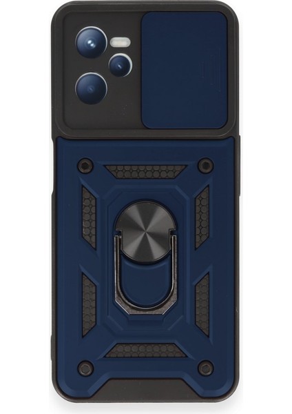 Realme C35 Kılıf Kamera Koruma Sürgülü Şık Pars Tank Sert Silikon Kapak