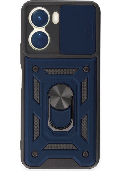 Vivo Y16 Kılıf Kamera Koruma Sürgülü Şık Pars Tank Sert Silikon Kapak