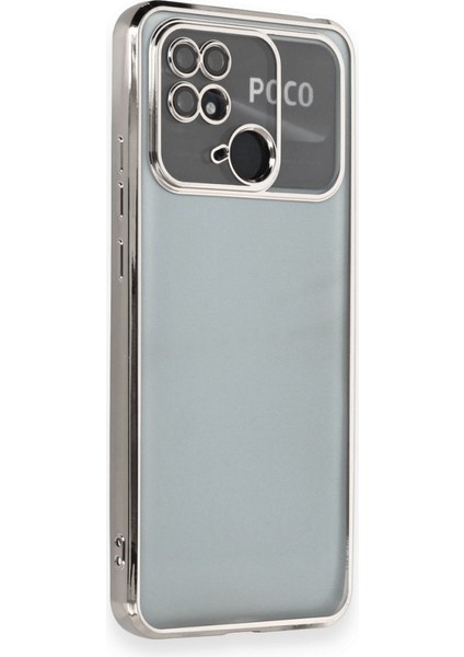 Redmi 10C Kılıf Kamera Lens Korumalı Parlak Silikon Kapak Ryc/razer Lens - Gümüş