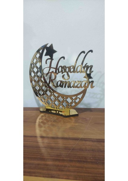 Pleksi Hoşgeldin Ramazan Hilal Dekoratif Ayaklı Süs
