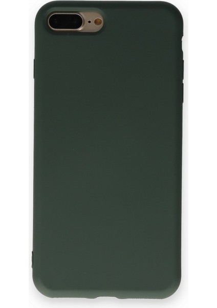 iPhone 8 Plus Kılıf Içi Kadife Kaplı Nano Silikon Kapak - Koyu Yeşil