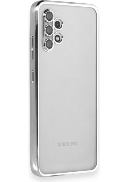 Samsung Galaxy A32 Kılıf Kamera Lens Korumalı Razer Lens Silikon Kapak - Gümüş
