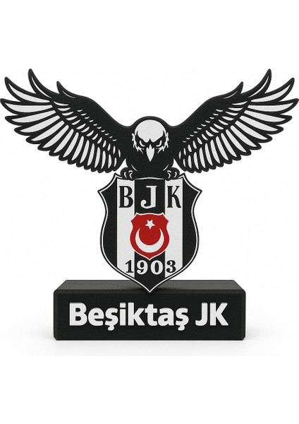 Beşiktaş Jk 1903 Kartal Logolu 3D Masa Üstü Dekor – Taraftar Hediyesi Siyah Beyaz fırsatları