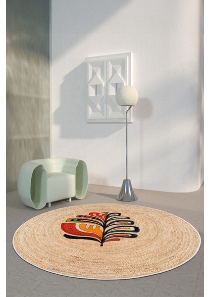 Zeminde Doğanın Ruhu: Renkli Motifli Hasır Görünümlü Kaymaz Taban Halı fiyatları