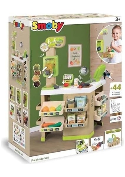 Meyve-Sebze Süpermarket Oyun Seti, Yazar Kasası, Aksesuarlı, Işlevsel, Pilli, Sesli ve Işıklı, Barkod Okuyucu, Alışveriş Sepetli, Fresh Market fiyatları