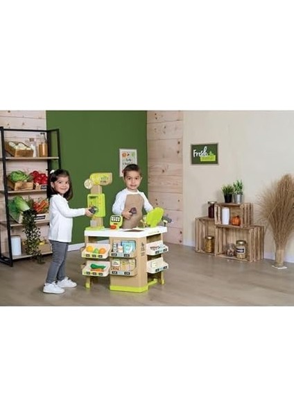 Meyve-Sebze Süpermarket Oyun Seti, Yazar Kasası, Aksesuarlı, Işlevsel, Pilli, Sesli ve Işıklı, Barkod Okuyucu, Alışveriş Sepetli, Fresh Market fırsatları