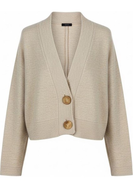 Kadın Oversize Gold Düğmeli Triko Hırka fiyatları