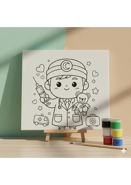 Çocuklar Için Kahraman Meslekler Kahraman Doktor Baskılı Boyama Seti fiyatları