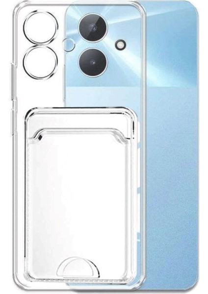 Realme Note 60 Kılıf Kart Hazneli Şeffaf Silikon Kapak Ryc/kart Şeffaf