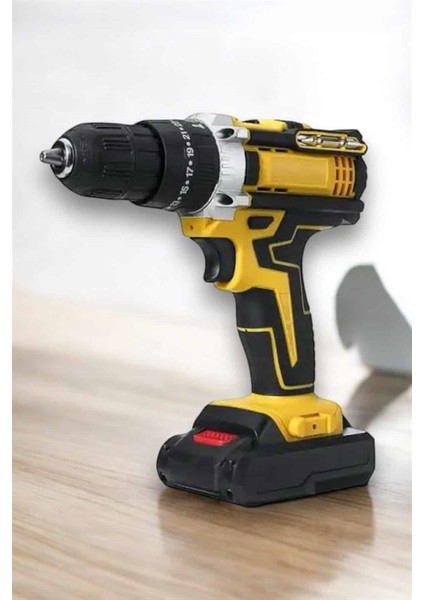 Zeroshop Çift Bataryalı Metal Dişli Darbeli Şarjlı Matkap Seti 24W Güç ve 24 Parça Aksesuar modelleri