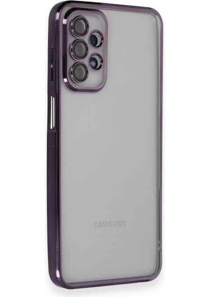 Samsung Galaxy A23 4g Kılıf Kamera Lens Korumalı Razer Lens Silikon Kapak - Mor