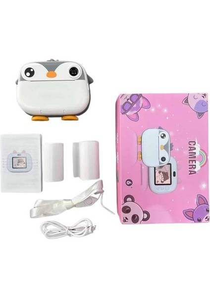 Zeroshop Çocuklara Özel Şirin Tasarımlı Mini Fotoğraf Yazıcısı 3 Adet Rulo Hediyeli