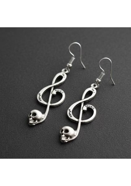 Kuru Kafalı Sol Anahtarı Şekilli Kadın Küpe Çift Adet Gümüş Kaplama El Yapımı Küpe fiyatları