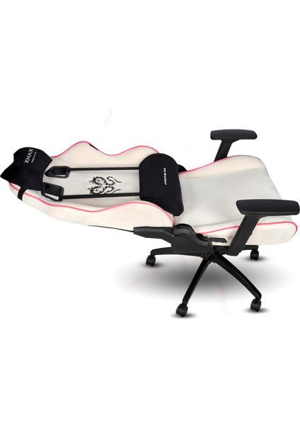 / Rio Balerion Terletmez Kadife Kumaş Beyaz Gaming Oyuncu Koltuğu / 120 kg Taşır fiyatları