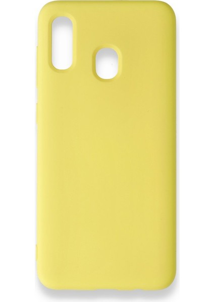Samsung Galaxy A30 Kılıf Içi Kadife Kaplı Nano Silikon Kapak - Sarı