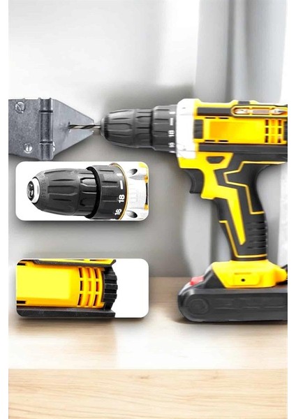 Zeroshop 24 Parça Çift Bataryalı Şarjlı Matkap Seti 24W Motor ve Otomatik Mil Kilitli Tasarım indirimleri